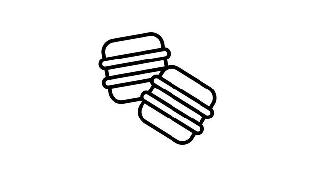 Macarons animated icon creatively designed in outline style