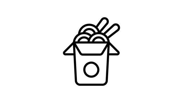 Check this amazing outline style animated icon of takeaway food