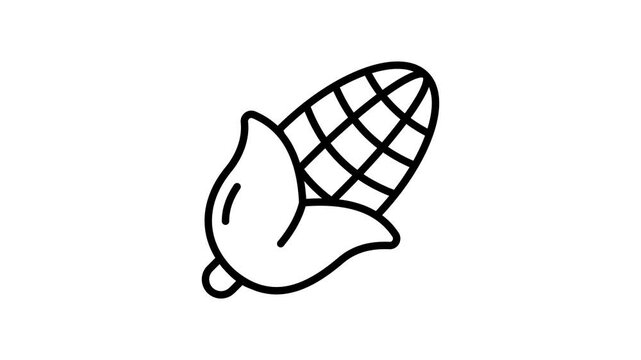 A visually appealing line style animated icon of corn