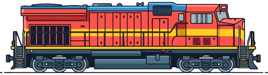 dynamic diesel locomotive a symbol of progress moving essential goods reliably, isolated on transparent background