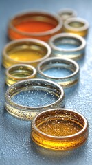 water interaction creating organic fluid cells filled with vivid neon gradients