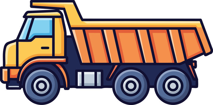 mighty dump truck actively moving materials, building tomorrows infrastructure with power, isolated on transparent background