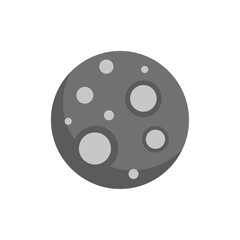 Obraz premium Illustration of a gray moon with craters on a white background.