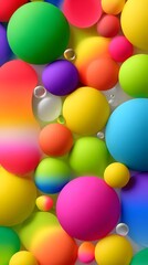 water interaction creating organic fluid cells filled with vivid neon gradients