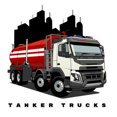 Tanker trucks icon logo illustration design vector art