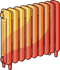 vibrant classic radiator provides cozy warmth for happy homes, isolated on transparent background