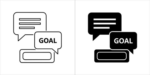 Speech bubble with goal text and message