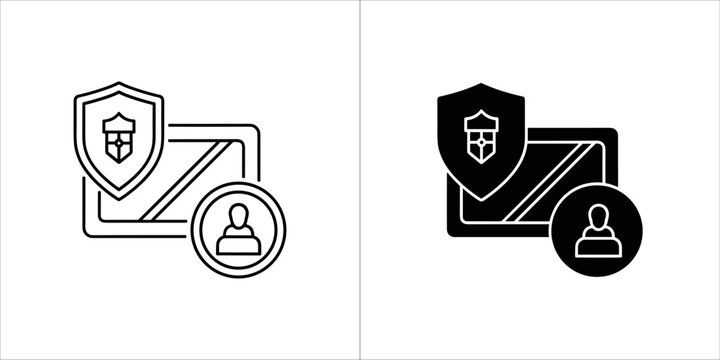Email security and privacy icon with shield and user symbol