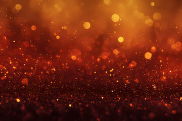 Shimmering gold glitter on a red gradient background for a festive design AI generated	