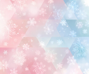 picturesque style snowy background with snowflakes on blue AI generated	