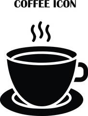Minimalist coffee cup icon vector — simple caffeine symbol for café, restaurant, or beverage branding design