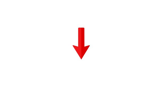 Clean, professional animation of an arrow icon bouncing downwards, ideal for indicating scrolling, downloading, or directional navigation prompts in digital interfaces