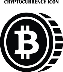 Cryptocurrency vector icon set &ndash; digital currency, blockchain, bitcoin, and finance symbols for fintech and web design