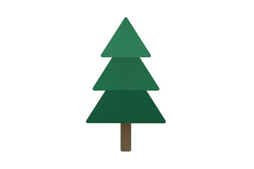 Fototapeta premium Minimalist christmas tree vector illustration. Simple pine tree design for holiday season, festive greeting cards, decoration, and winter themes. Transparent background