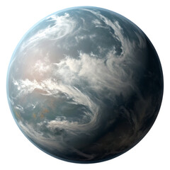 Naklejka premium Cloudy fantasy planet isolated on a transparent background png