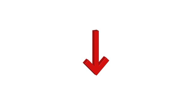 Vector animation of a directional pointer icon that repeatedly drops down, useful for presentations and infographic design elements.
