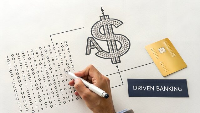 Hand drawing a financial analysis chart with dollar symbol
