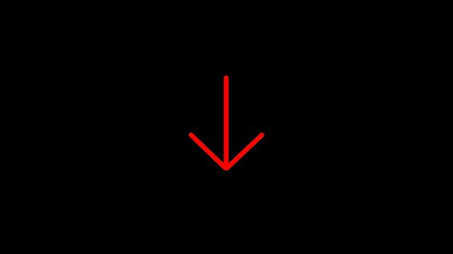 Seamless loop arrow bouncing animation indicating 'scroll down' prompt, ideal for modern app interfaces, tutorials, and web elements.
