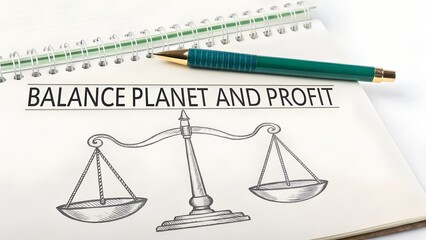 Scales of Justice Concept Balancing Planet and Profit