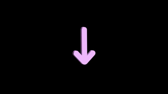 Dynamic motion graphic arrow icon emphasizing movement down, perfect for website scrolls, navigation cues, or data flow visualization.
