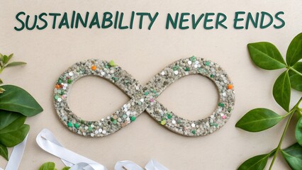 Infinity Symbol Representing Sustainability Against Textured Background