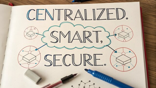 Diagram showing the concepts of smart and secure blockchain