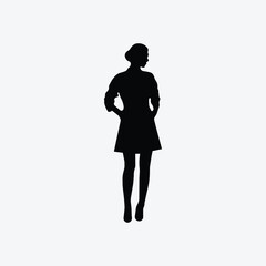 silhouette of a girl and woman