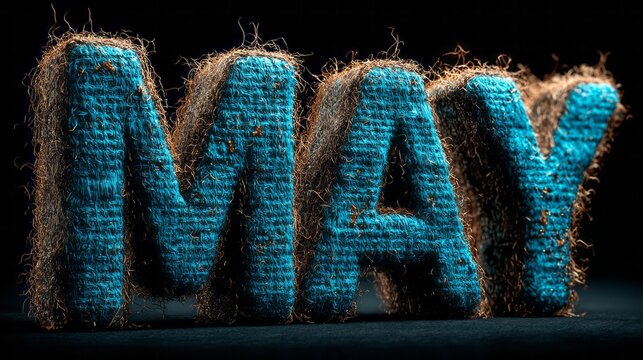 Stylized text of may in blue abstract modern - Powered by Adobe