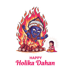 Joyful Holika Dahan Celebration with Bonfire and Festive People