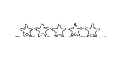 Five Star Rating Line Art Symbol