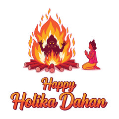 Joyful Holika Dahan Celebration with Bonfire and Festive People