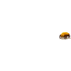 Vintage Horse Drawn Hay Wagon Filled With Golden Straw On Transparent Background