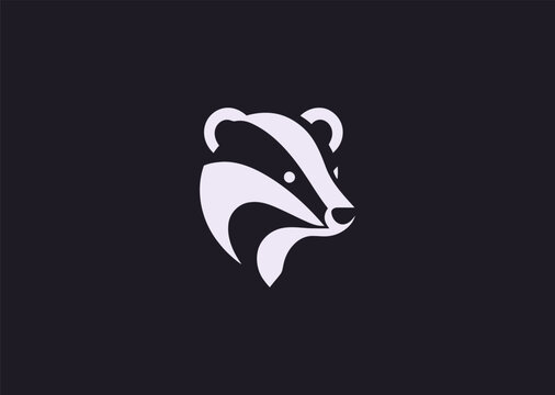 A minimalist badger logo in elegant line art, symbolizing determination and courage, designed with clean flowing strokes in a balanced geometric vector style