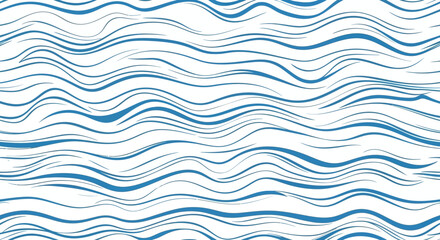 Blue waves flow across a white background creating a pattern