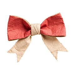 Crafted Paper Bow Isolated Transparent Background Decorative Element