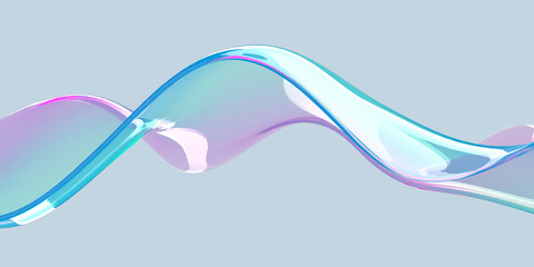 Futuristic fluid wave design in soft pastel hues for modern aesthetic. 3d render