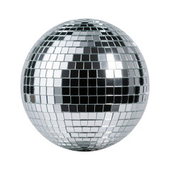 A Realistic 3D Rendered Disco Ball Reflecting Light Suspended Isolated on a Transparent Background for Party and Celebration