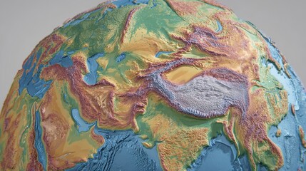 meridians. Hyper-realistic globe with distorted time zones, appearing to spin beyond natural limits. public awareness campaigns.