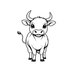 cow cartoon isolated on white