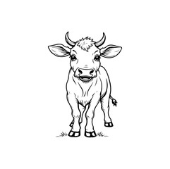 vector illustration of a cow