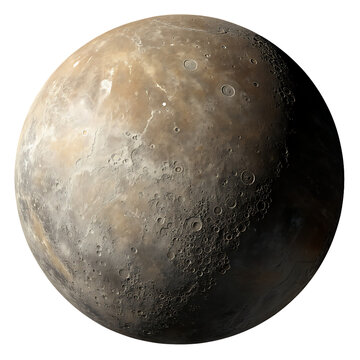 The planet Mercury isolated on a transparent background png