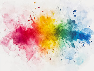 Obraz premium Vibrant watercolor illustration showcasing a colorful splash of hues blending together beautifully