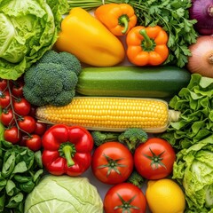 Fresh, colorful assortment of various vegetables, perfect for healthy eating