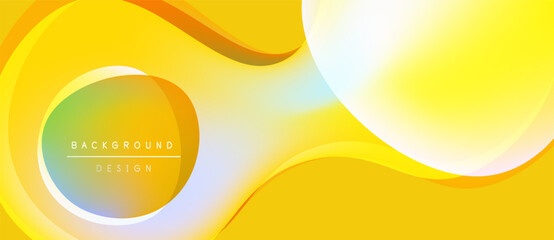 Abstract yellow background. Smooth curves, gradients create dynamic visual effect. Modern design suitable for various projects.