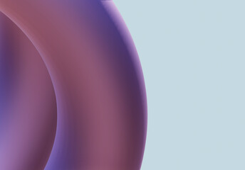 3D Render Background Abstract Infinity wave Torus ring fabric Purple Pink Metallic Glossy Futuristic Minimalist