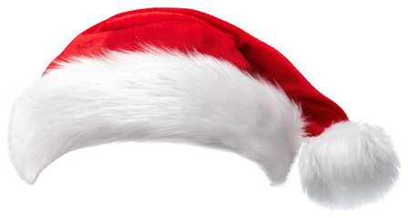 Santa Hat or Christmas Hat isolated on white background. Symbol of Christmas and New Year holiday...