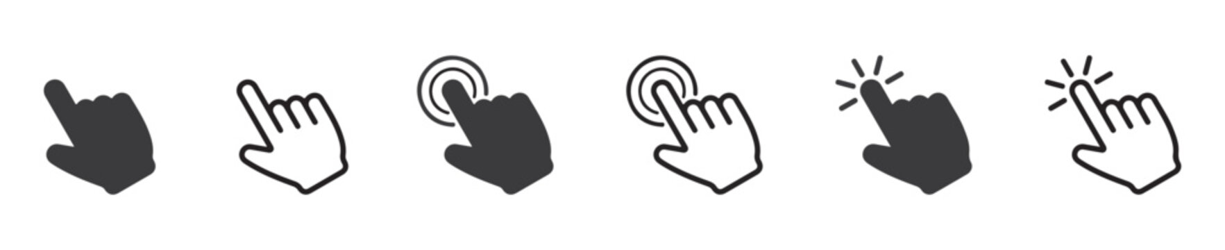 hand Curser vector icon collection. Cursor signs