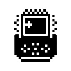 Retro Pixel Style Icon Collection for Gaming on White Background.