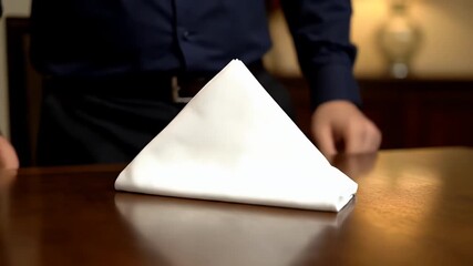 Folding Napkin Demonstration: A Step-by-Step Guide to Elegant Table Setting.