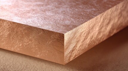 Close-Up of a Textured Copper Surface with a Gleaming Finish and Soft Lighting Enhancements for Decorative Use